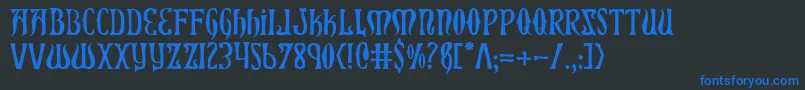 Xiphos Font – Blue Fonts on Black Background