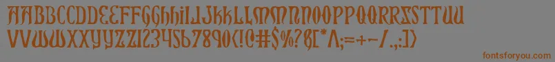 Xiphos Font – Brown Fonts on Gray Background