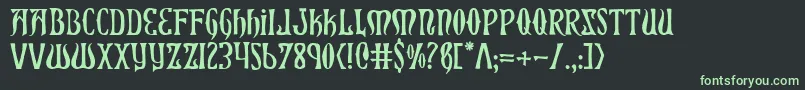 Xiphos Font – Green Fonts on Black Background