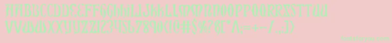 Xiphos Font – Green Fonts on Pink Background