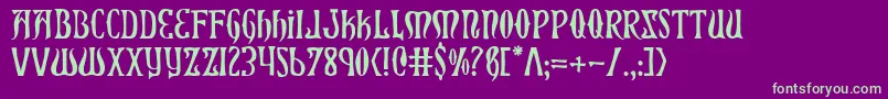 Xiphos Font – Green Fonts on Purple Background