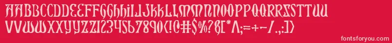 Xiphos Font – Pink Fonts on Red Background