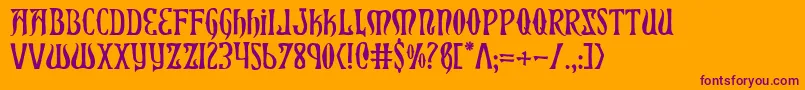 Xiphos Font – Purple Fonts on Orange Background