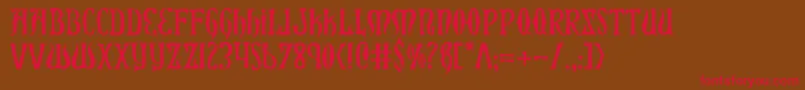 Xiphos Font – Red Fonts on Brown Background