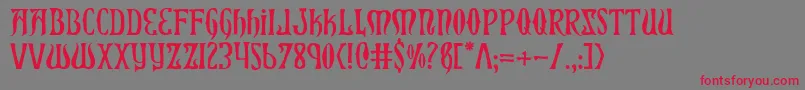Xiphos-fontti – punaiset fontit harmaalla taustalla