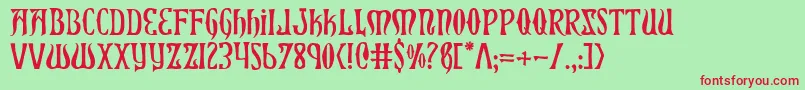 Xiphos Font – Red Fonts on Green Background