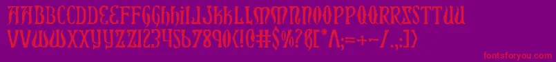 Xiphos Font – Red Fonts on Purple Background