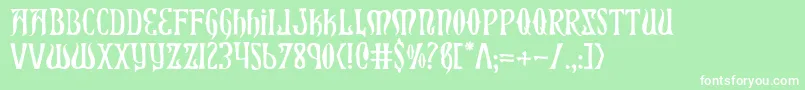 Xiphos Font – White Fonts on Green Background