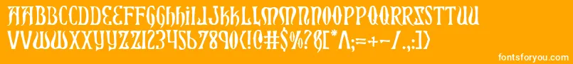 Xiphos Font – White Fonts on Orange Background