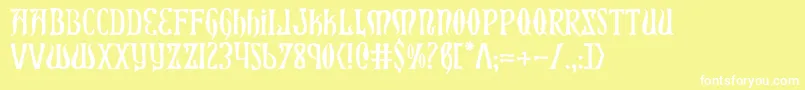 Xiphos Font – White Fonts on Yellow Background