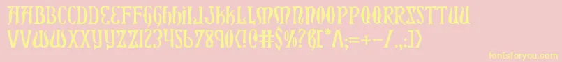 Xiphos-Schriftart – Gelbe Schriften auf rosa Hintergrund