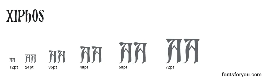 Größen der Schriftart Xiphos