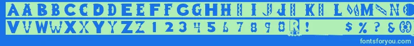 Gessner Font – Green Fonts on Blue Background