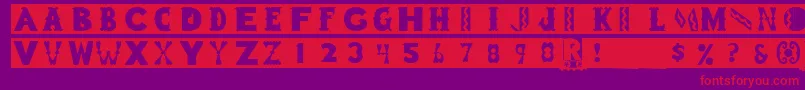 フォントGessner – 紫の背景に赤い文字