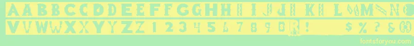 Gessner Font – Yellow Fonts on Green Background