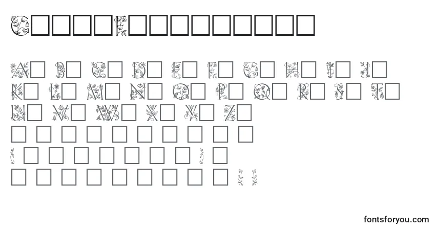 Fuente GabelFloribundi - alfabeto, números, caracteres especiales