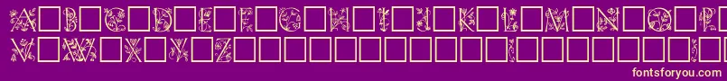 GabelFloribundi Font – Yellow Fonts on Purple Background