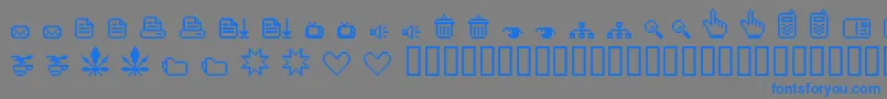 フォントSpaiders – 灰色の背景に青い文字