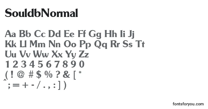 A fonte SouldbNormal – alfabeto, números, caracteres especiais