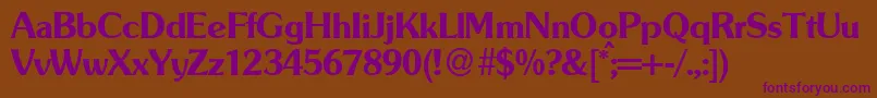 SouldbNormal-Schriftart – Violette Schriften auf braunem Hintergrund