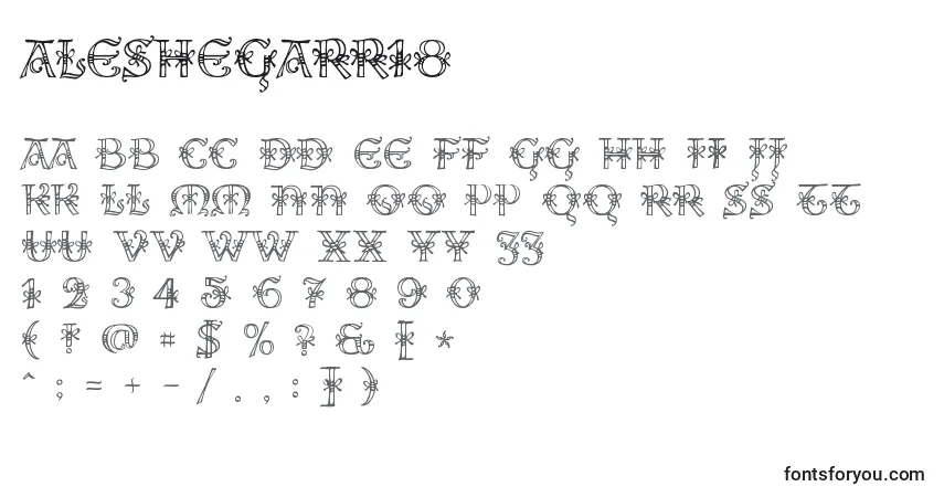 Schriftart AlesHegarR18 – Alphabet, Zahlen, spezielle Symbole