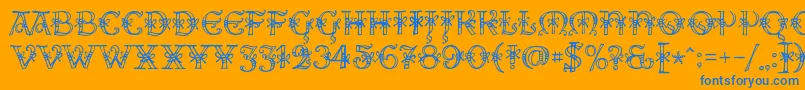 AlesHegarR18 Font – Blue Fonts on Orange Background