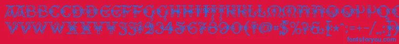fuente AlesHegarR18 – Fuentes Azules Sobre Fondo Rojo