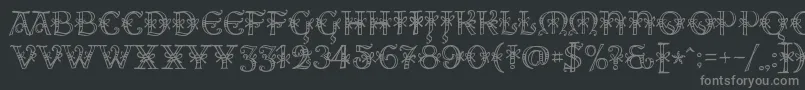 AlesHegarR18-fontti – harmaat kirjasimet mustalla taustalla