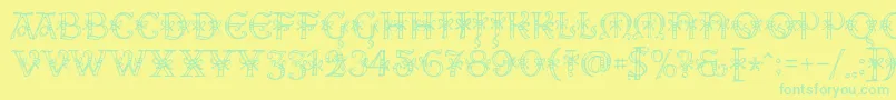AlesHegarR18 Font – Green Fonts on Yellow Background