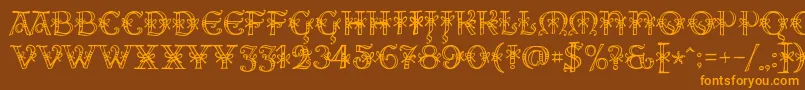 AlesHegarR18 Font – Orange Fonts on Brown Background