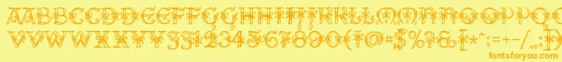 AlesHegarR18 Font – Orange Fonts on Yellow Background