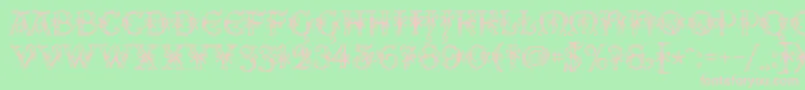 Czcionka AlesHegarR18 – różowe czcionki na zielonym tle