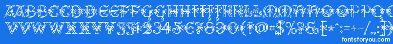 Шрифт AlesHegarR18 – белые шрифты на синем фоне