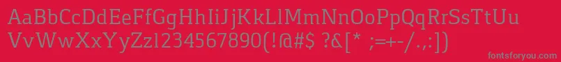 GasparRegular-Schriftart – Graue Schriften auf rotem Hintergrund