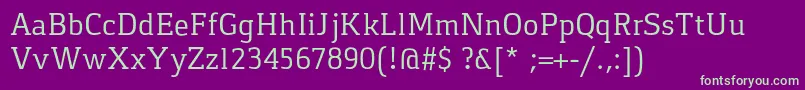 GasparRegular-fontti – vihreät fontit violetilla taustalla