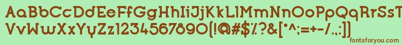 OpificioSerifBold-fontti – ruskeat fontit vihreällä taustalla