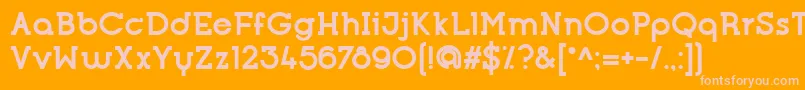 OpificioSerifBold-Schriftart – Rosa Schriften auf orangefarbenem Hintergrund
