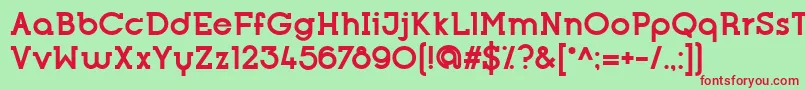 OpificioSerifBold-fontti – punaiset fontit vihreällä taustalla