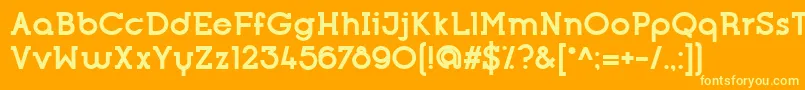 Шрифт OpificioSerifBold – жёлтые шрифты на оранжевом фоне