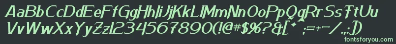 ArnesonItalic Font – Green Fonts on Black Background