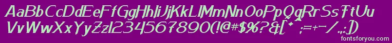 fuente ArnesonItalic – Fuentes Verdes Sobre Fondo Morado