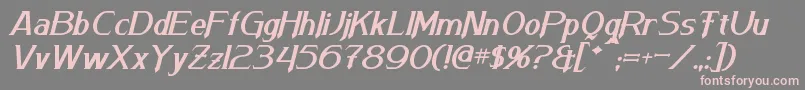 Czcionka ArnesonItalic – różowe czcionki na szarym tle