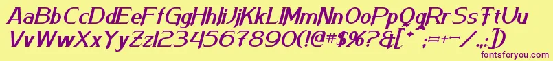 ArnesonItalic-Schriftart – Violette Schriften auf gelbem Hintergrund