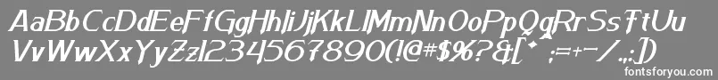 Fonte ArnesonItalic – fontes brancas em um fundo cinza