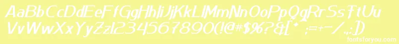 フォントArnesonItalic – 黄色い背景に白い文字
