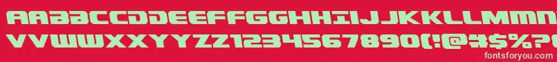 Dekarangerleft Font – Green Fonts on Red Background