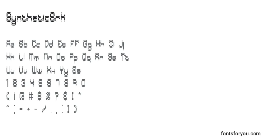 Schriftart SyntheticBrk – Alphabet, Zahlen, spezielle Symbole