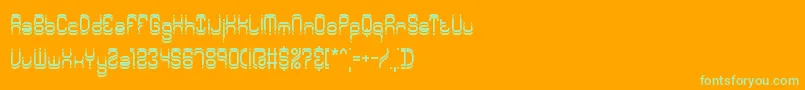 SyntheticBrk-Schriftart – Grüne Schriften auf orangefarbenem Hintergrund