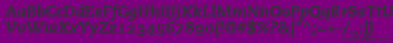 PmnCaecilia86HeavyItalicOldstyleFigures Font – Black Fonts on Purple Background