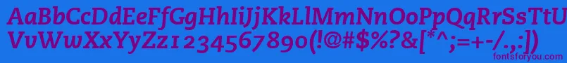 PmnCaecilia86HeavyItalicOldstyleFigures Font – Purple Fonts on Blue Background